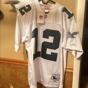 Mitchell & Ness Philadelphia Eagles White Jersey with Dark Green Accents